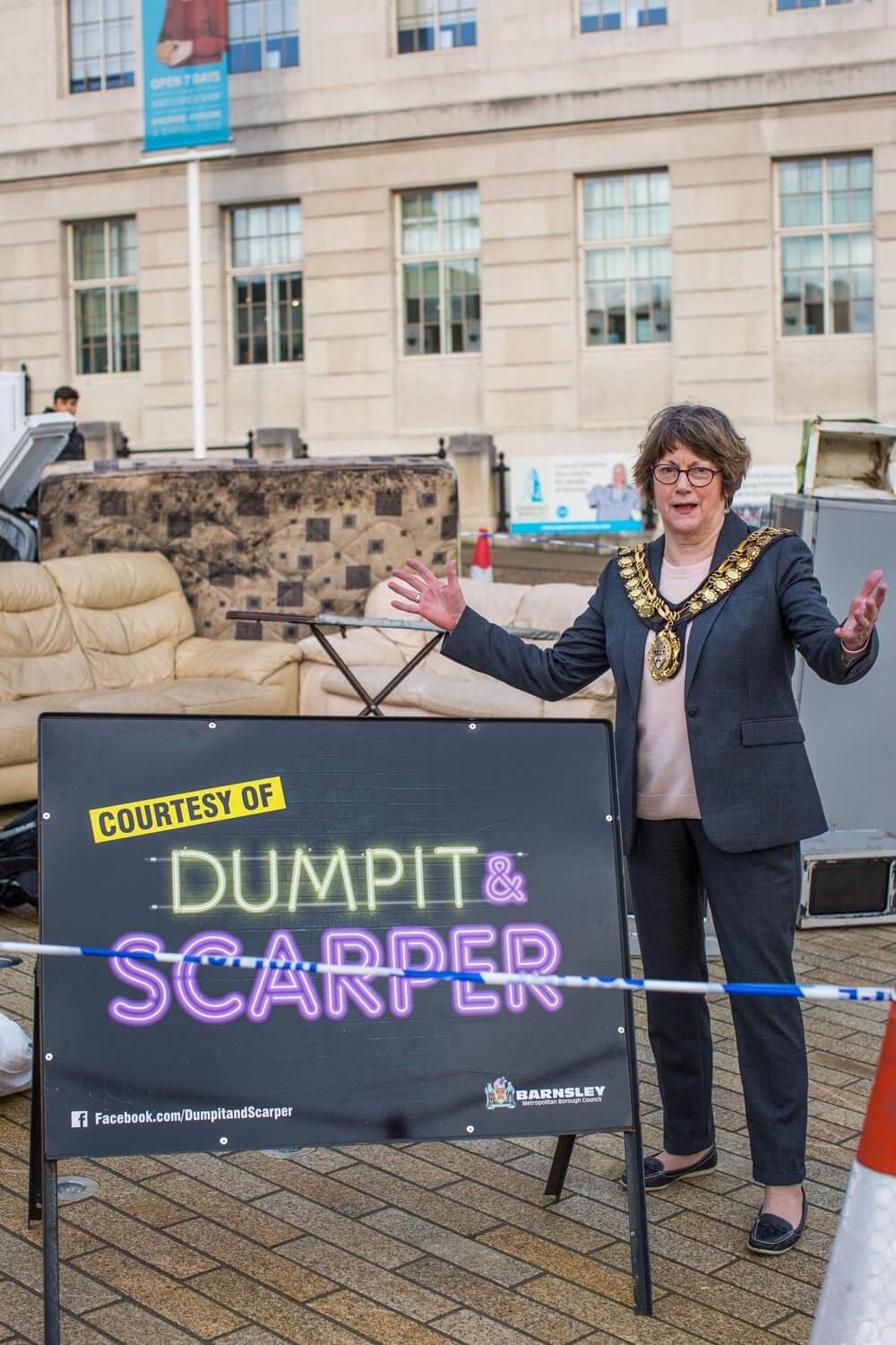 Dumpit and Scarper for BMBC Barnsley Fly Tipping mayor
