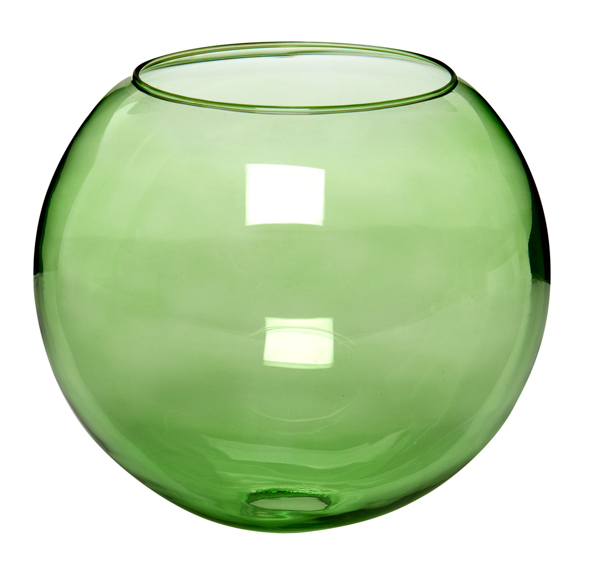 Product photography green glass bowl