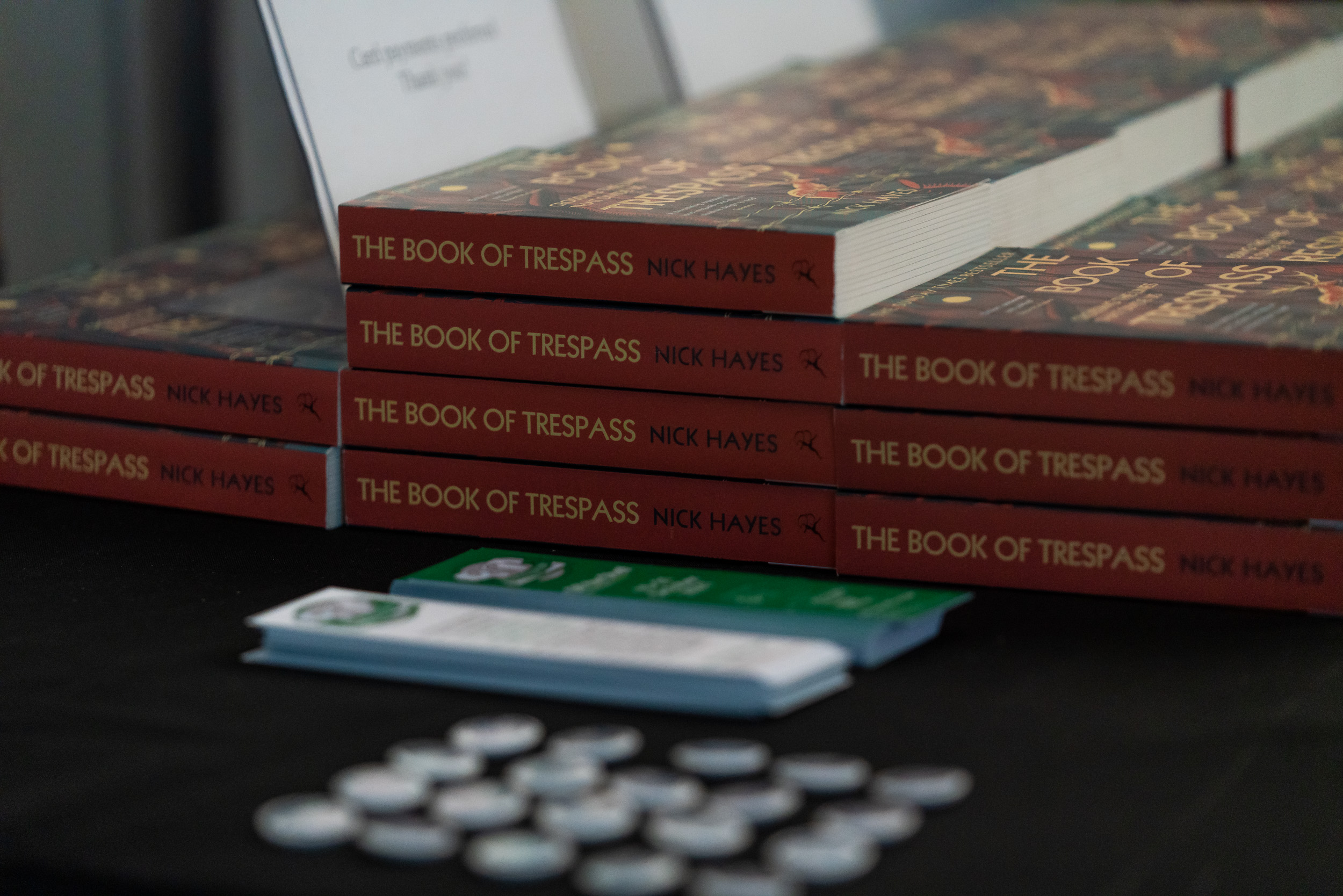 Pile of books, Nick Hayes 'The Book of Trespass'